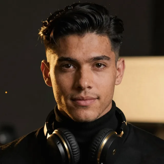 Nill, assistente virtual da SanWeb, de fone preto e dourado