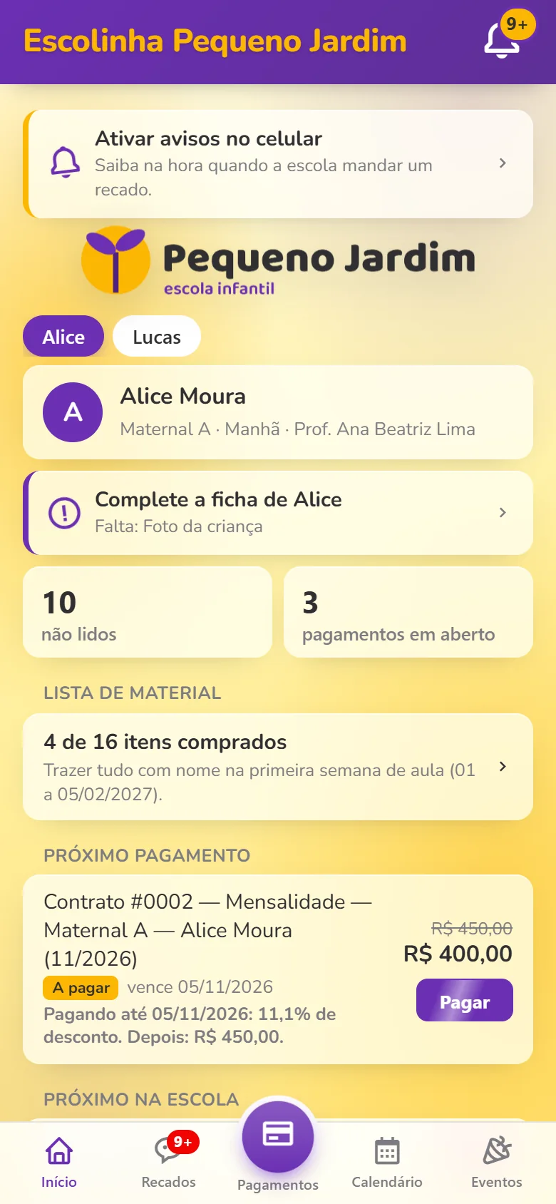 App dos pais: Tudo do filho