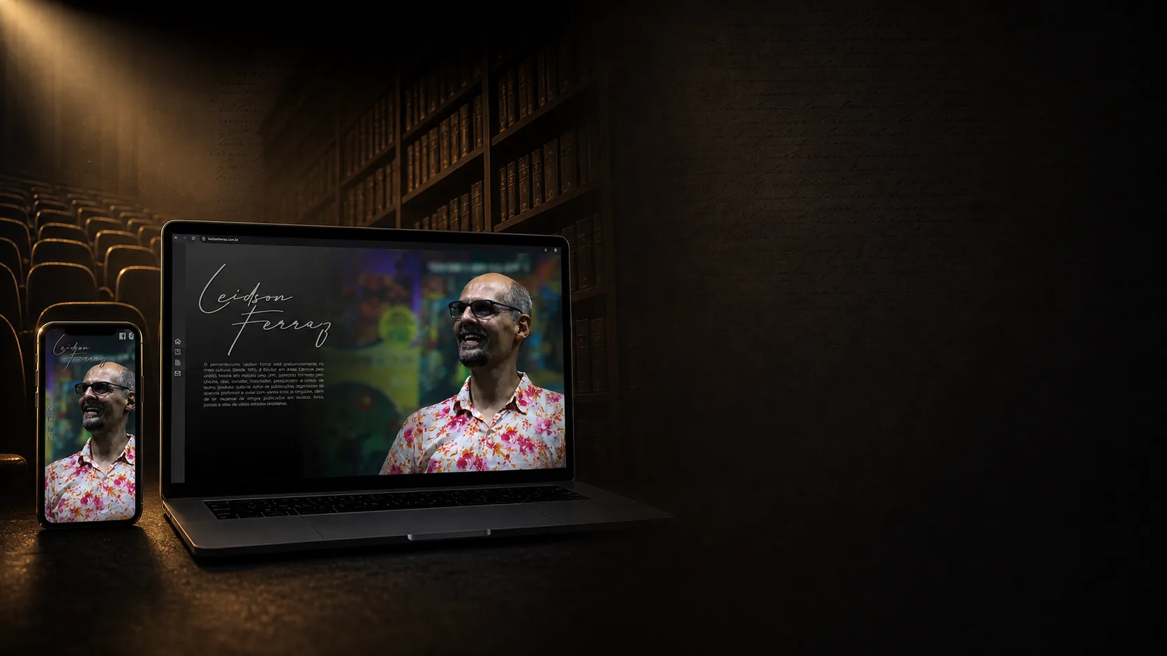 Prévia do site de Leidson Ferraz em telas responsivas
