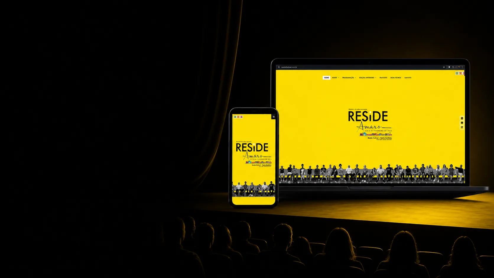 Site do Reside Festival em telas responsivas
