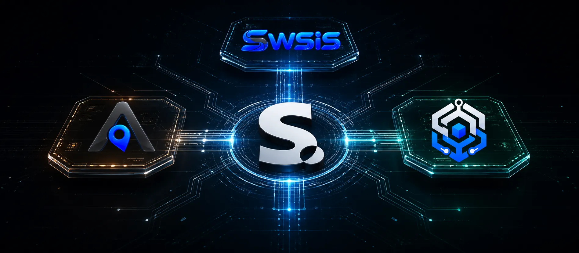 Ecossistema tecnológico da SanWeb conectando AcheMe.Online, SWSIS e SWCore