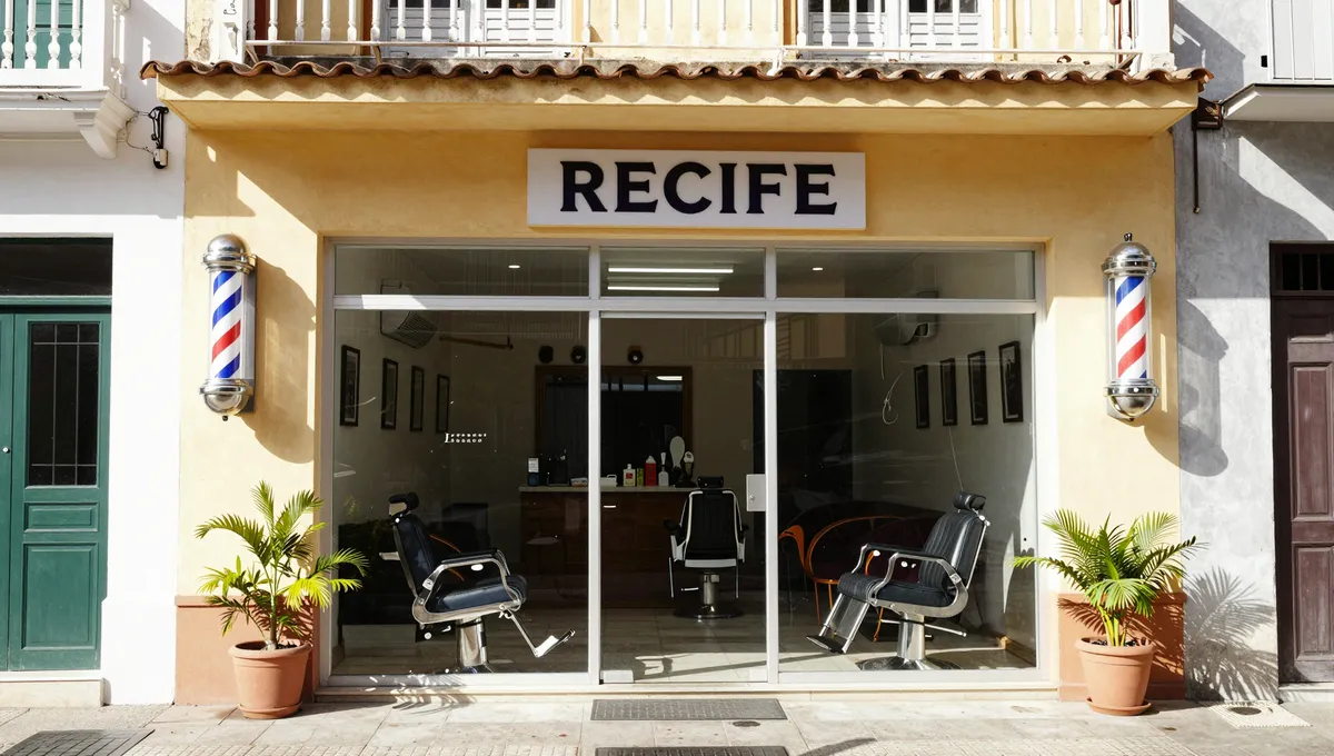 Fachada de barbearia de bairro em Recife, como aparece no Google Maps